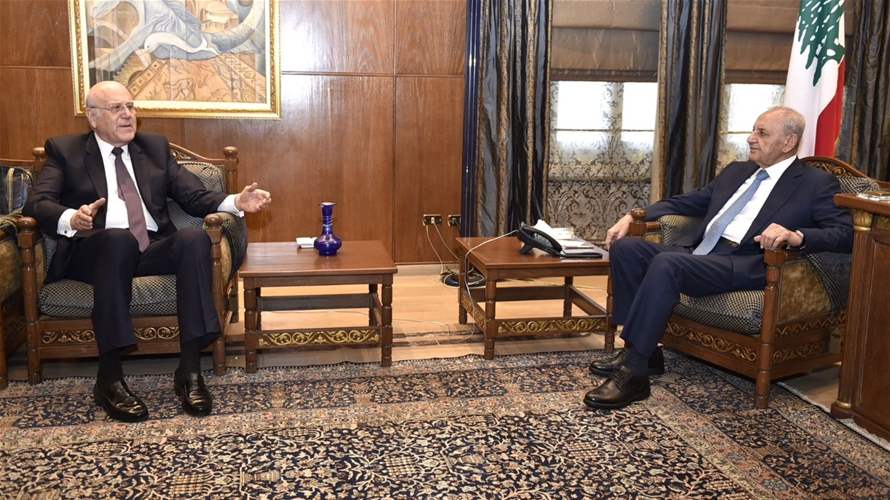 بري بحث مع ميقاتي في المستجدات وعرض مع الحاج لقطاع الاتصالات وسفير أوستراليا مودعا