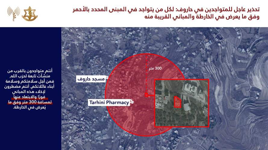 إنذار عاجل إلى سكان كفر جوز وحاروف والكفور  