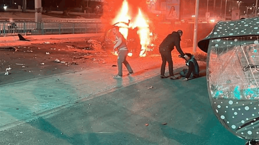 Vehicle hit on road to Beirut airport