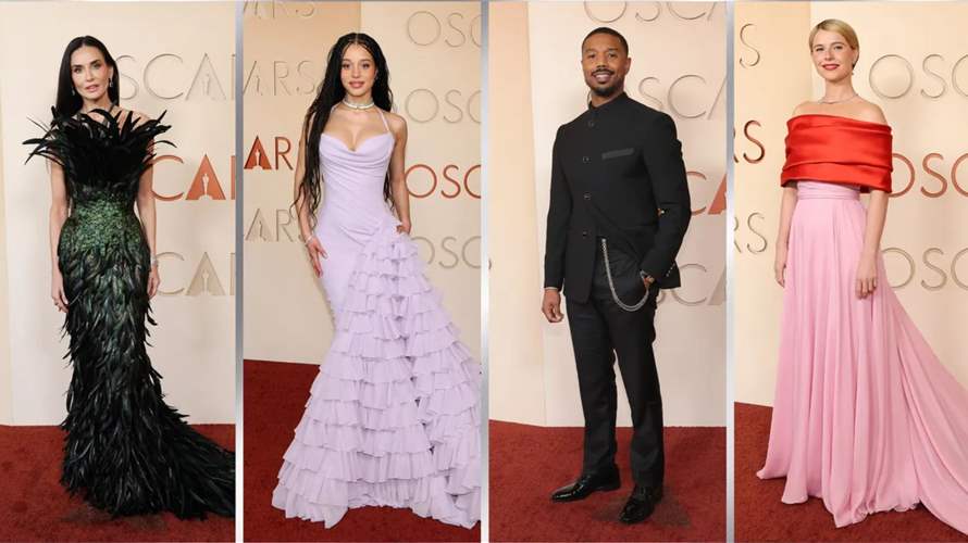 أزياء ربيعية وفساتين بالأسود والأبيض ودبابيس زينة تسيطر على السجادة الحمراء في حفل الأوسكار (صور)