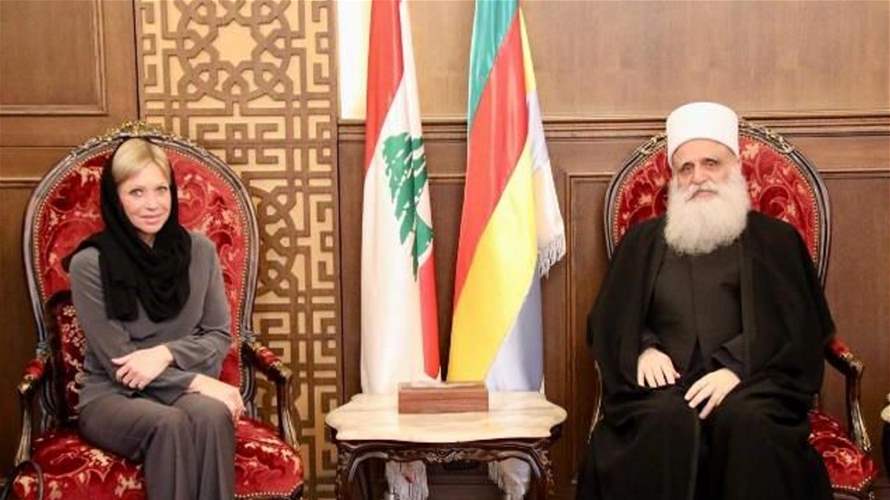 شيخ العقل استقبل بلاسخارت: الحوار بين المسؤولين داخلياً يبقى السبيل الوحيد لحل الأزمات