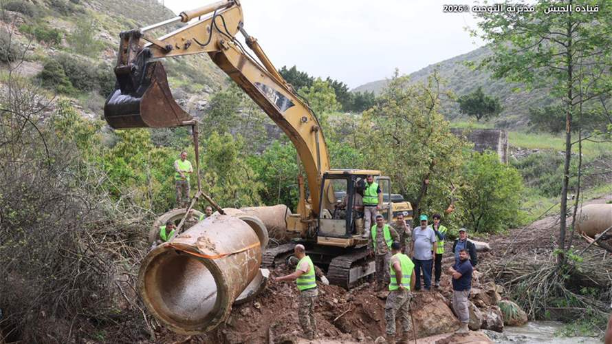 Lebanese Army: Removal of Israeli-built earth barrier on Mari–Ain Arab road, rehabilitation works continue on Tayr Felsayh–Tyre bridge