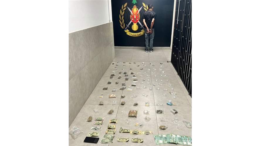 قوى الأمن: توقيف مروّج مخدّرات بالجرم المشهود في رومية وضبط كميات من المواد المخدّرة