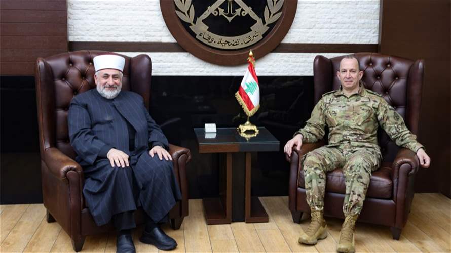قائد الجيش استقبل رئيس المجلس الإسلامي العلوي وتشديد على السلم الأهلي