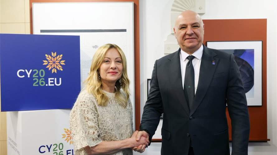 الرئيس جوزاف عون استهلّ لقاءاته في نيقوسيا باجتماع مع رئيسة وزراء إيطاليا جورجيا ميلوني تمت خلاله مناقشة الأوضاع الراهنة في لبنان في ضوء التطورات الأخيرة إضافة إلى العلاقات اللبنانية الإيطالية وسبل تطويرها في المجالات كافة