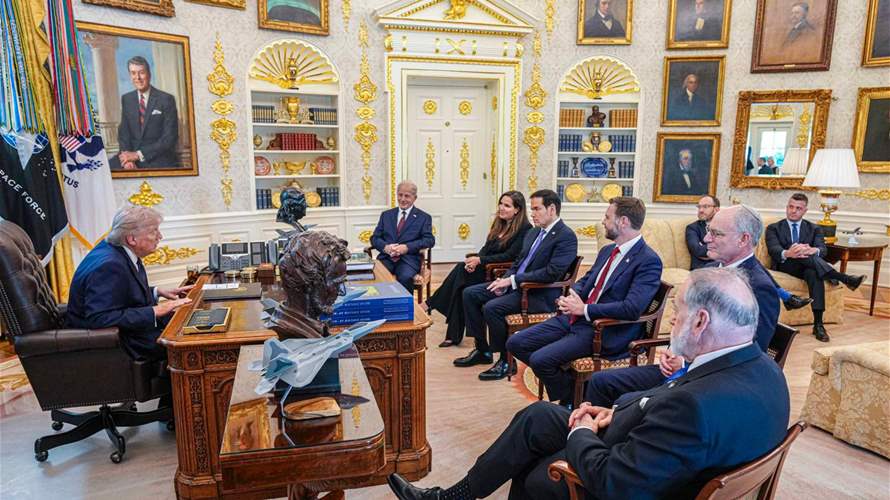 صورة من الاجتماع اللبناني-الإسرائيلي مع الرئيس ترامب في واشنطن