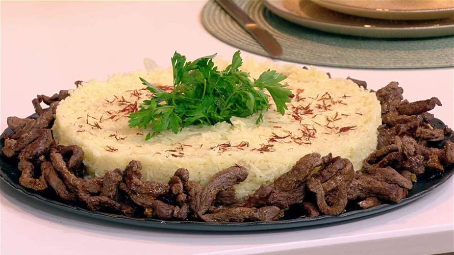 ستيك مع الأرز والزعفران وكيك باللوز على طريقة الشيف فادي زغيب (فيديو)