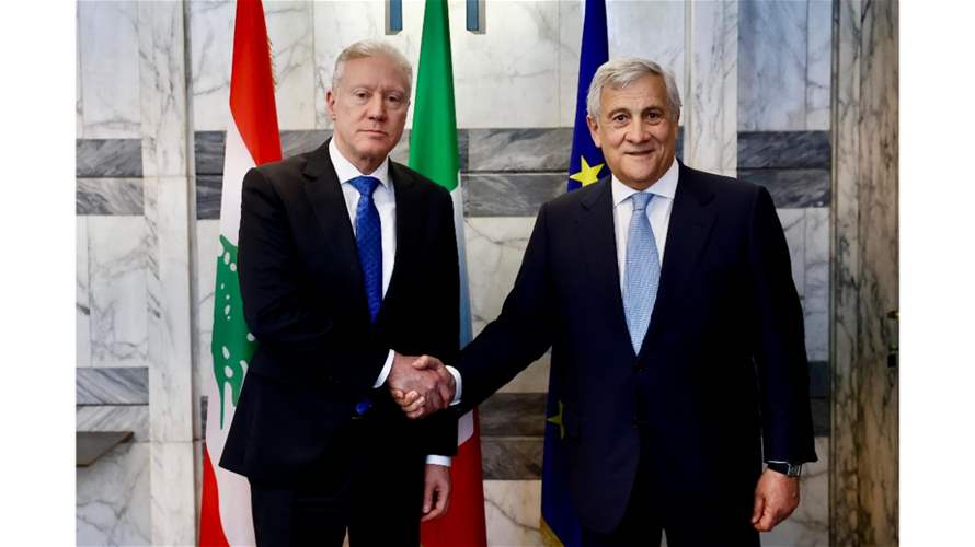 لقاء بين وزير الخارجية ونظيره الإيطالي عرض الاتصالات للتوصل إلى تثبيت وقف النار والتحضير لما بعد انتهاء مهمة "اليونيفيل"