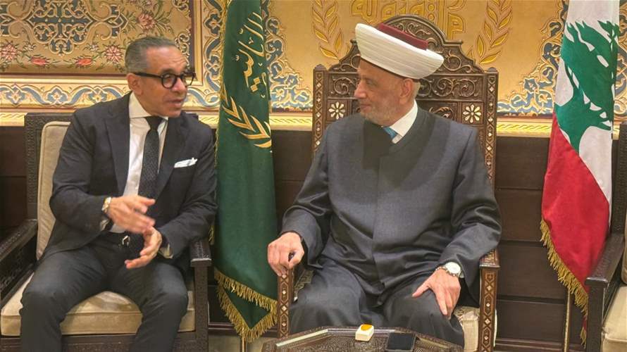 المفتي دريان التقى السفير المصري ووفداً من فاعليات المجتمع المدني