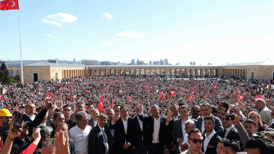 Ousted Turkish opposition leader Ozel draws thousands in Ankara protest