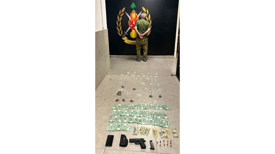شعبة المعلومات توقف بالجرم المشهود مروّج مخدّرات في الفنار وتضبط كميات متنوعة من المواد المخدّرة