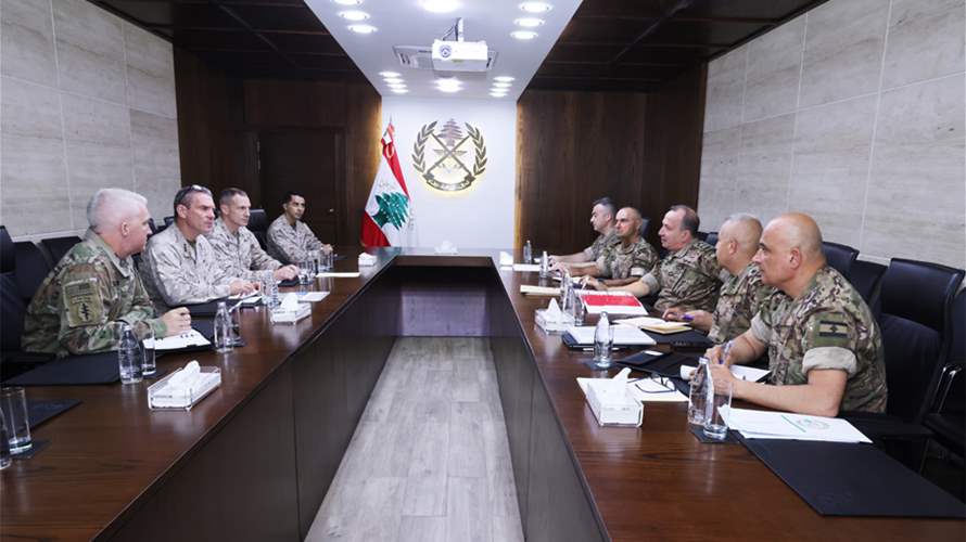 قائد الجيش يستقبل الجنرال الأميركي Joseph Clearfield رئيس مجموعة التنسيق العسكري الخاصة بلبنان MCG4L