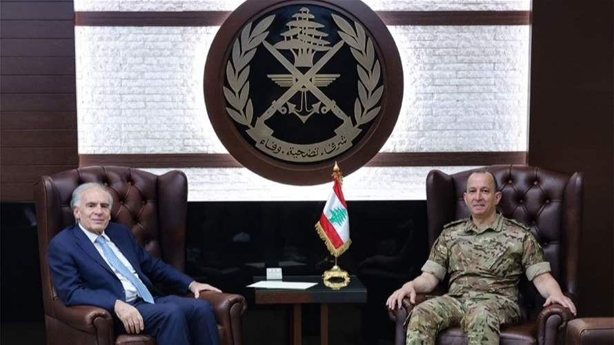 قائد الجيش بحث مع أرنو في الأوضاع العامة ومرحلة ما بعد "اليونيفيل"
