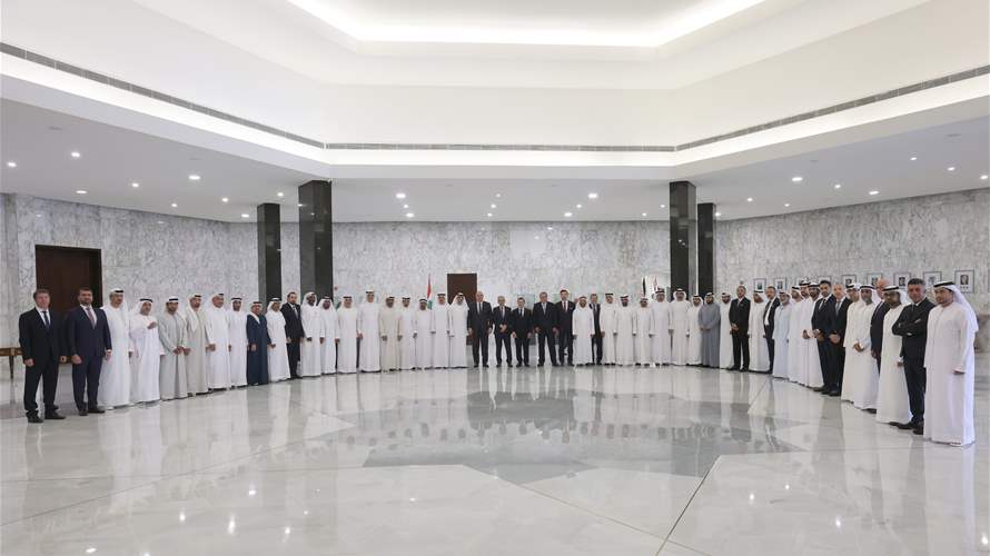 President Aoun welcomes Emirati business delegation, urges investment in Lebanon