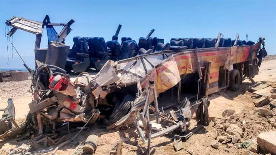 22 قتيلا بينهم عشرة أردنيين بانقلاب حافلة في جنوب سيناء