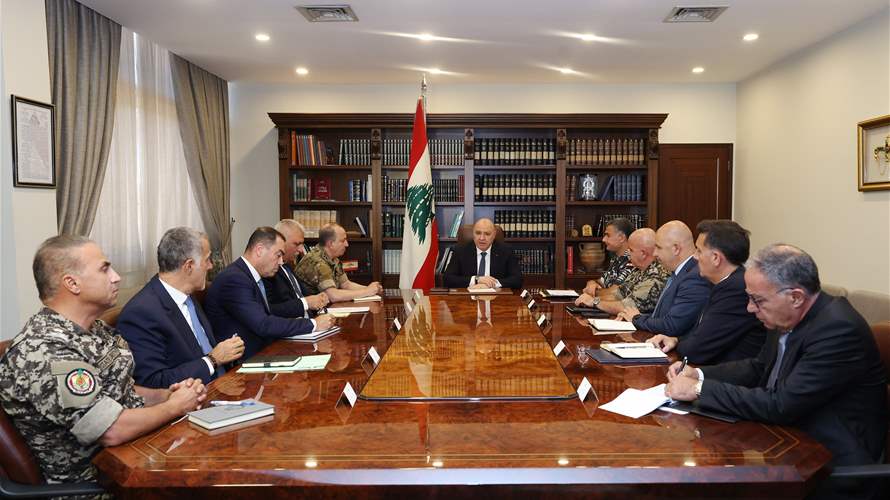 Aoun chairs security meeting on situation in south Lebanon, stresses army role in Nabatieh
