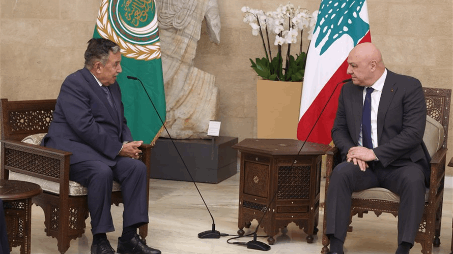President Aoun meets Arab League Secretary-General, says Lebanon committed to diplomacy