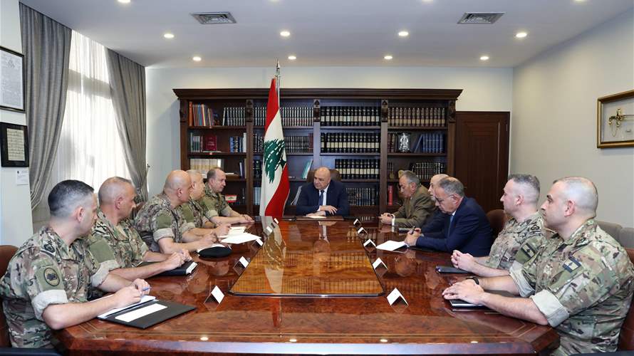 الرئيس عون اطلع بحضور قائد الجيش من الوفد العسكري على نتائج الاجتماعات اللبنانية الأميركية الإسرائيلية في تامبا