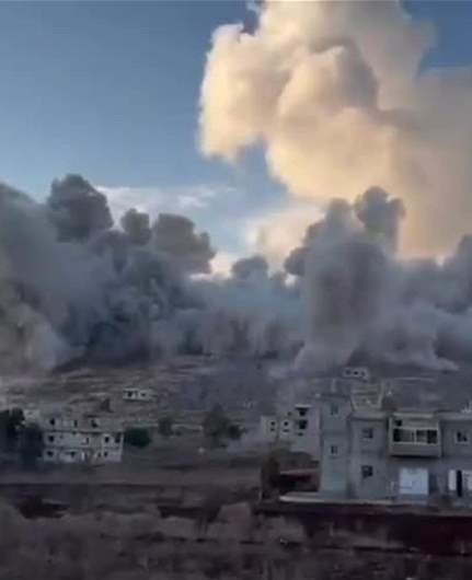 Israel's forces carry out large bombing operation in Mays al-Jabal: State media reports 