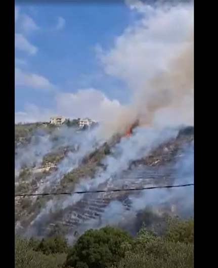 Wildfire threatens homes and church in Ain al-Haour, Chouf