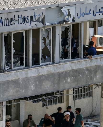 Lebanon says Israeli strikes near hospital killed four, wounded 127