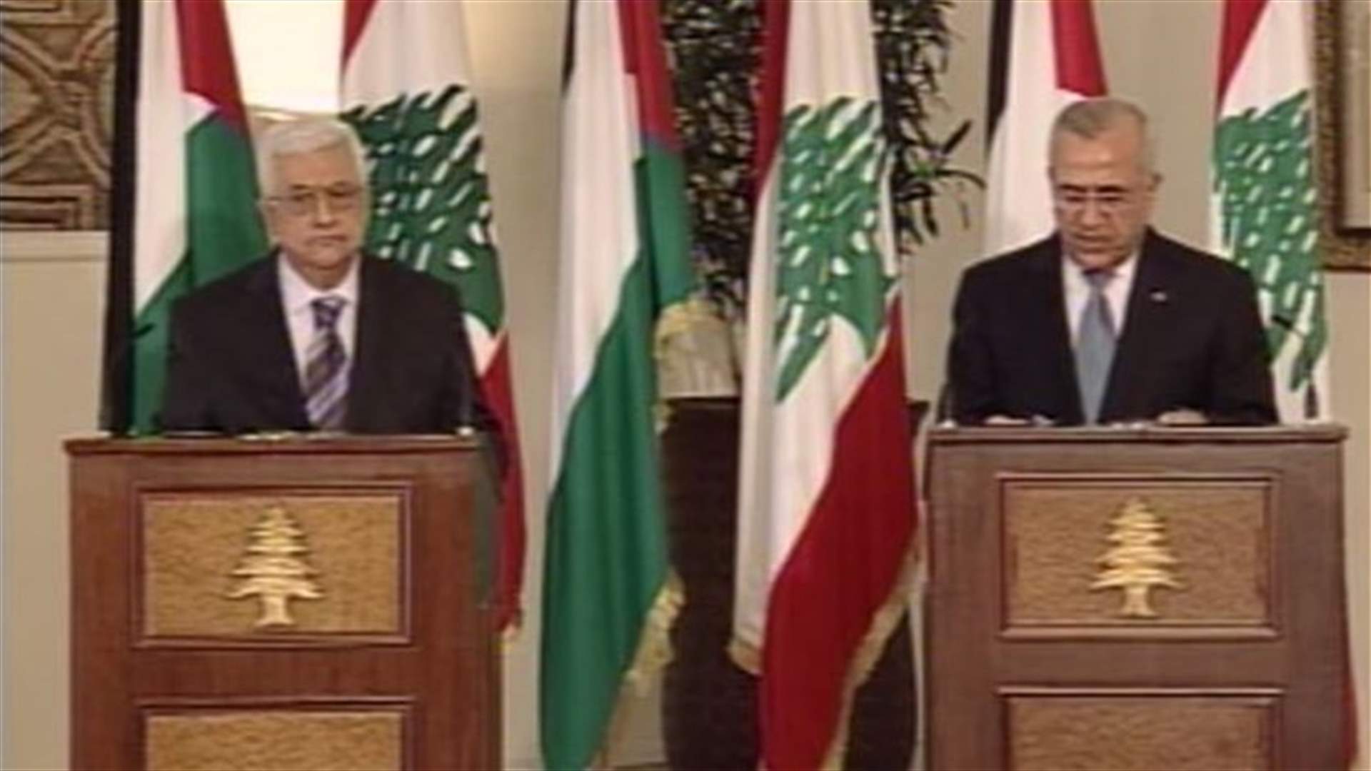 Palestinian, Lebanese presidents call for distancing refugees from Syrian crisis' repercussions