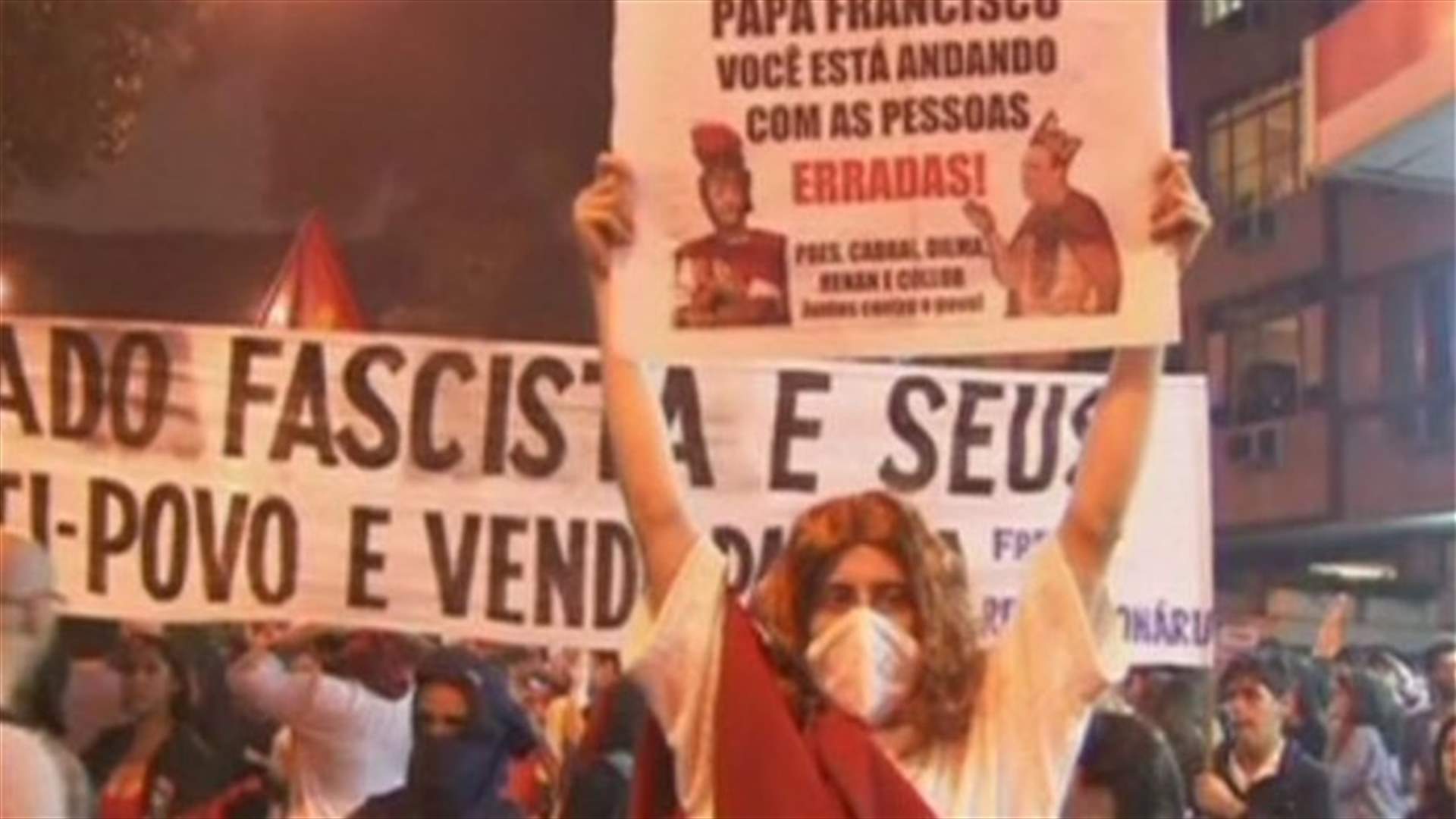 Protesters clash with police over pope's costly visit