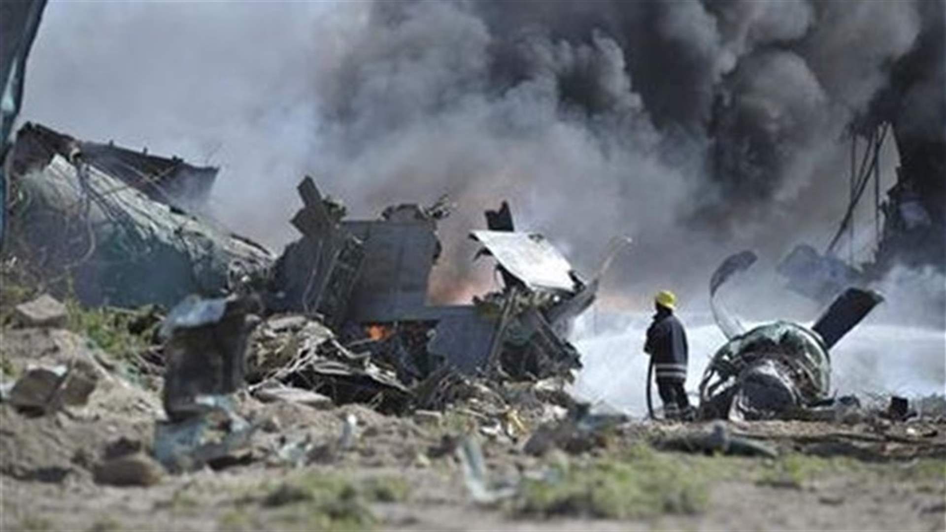 Military plane bursts into flames at Mogadishu airport