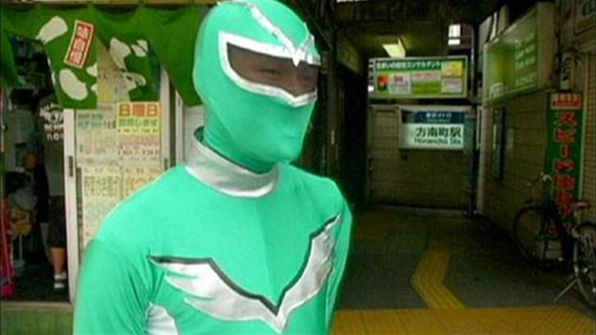 Real life super hero spotted on Tokyo subway station