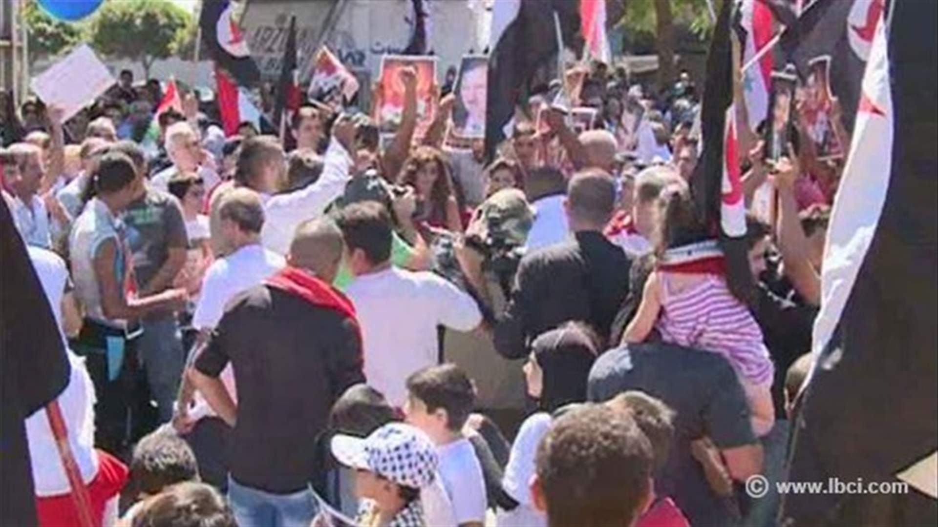 REPORT: Syrian Social Nationalist Party demonstrates in solidarity with Syrian regime