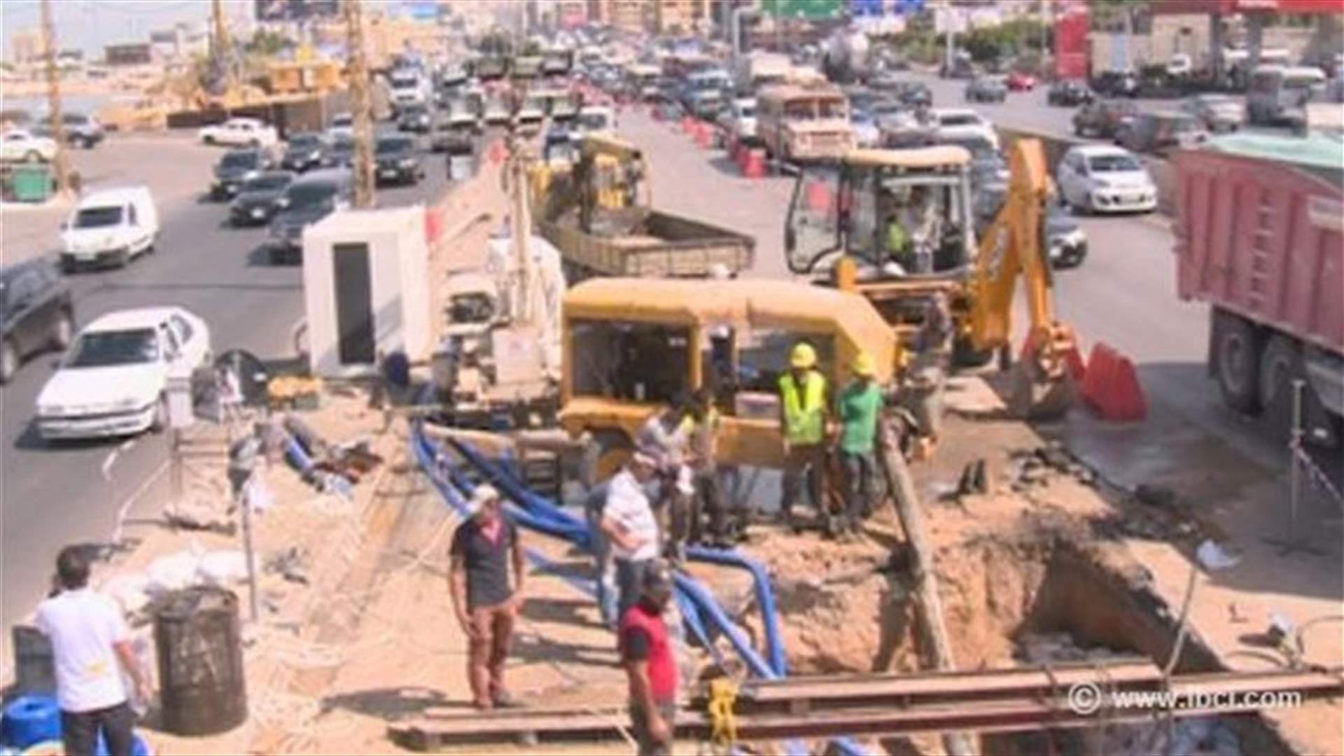 Road works on Jounieh-Beirut highway cause severe traffic jam