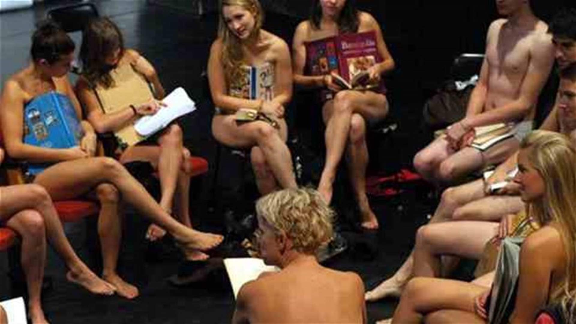 University students in Hungary hold naked protest