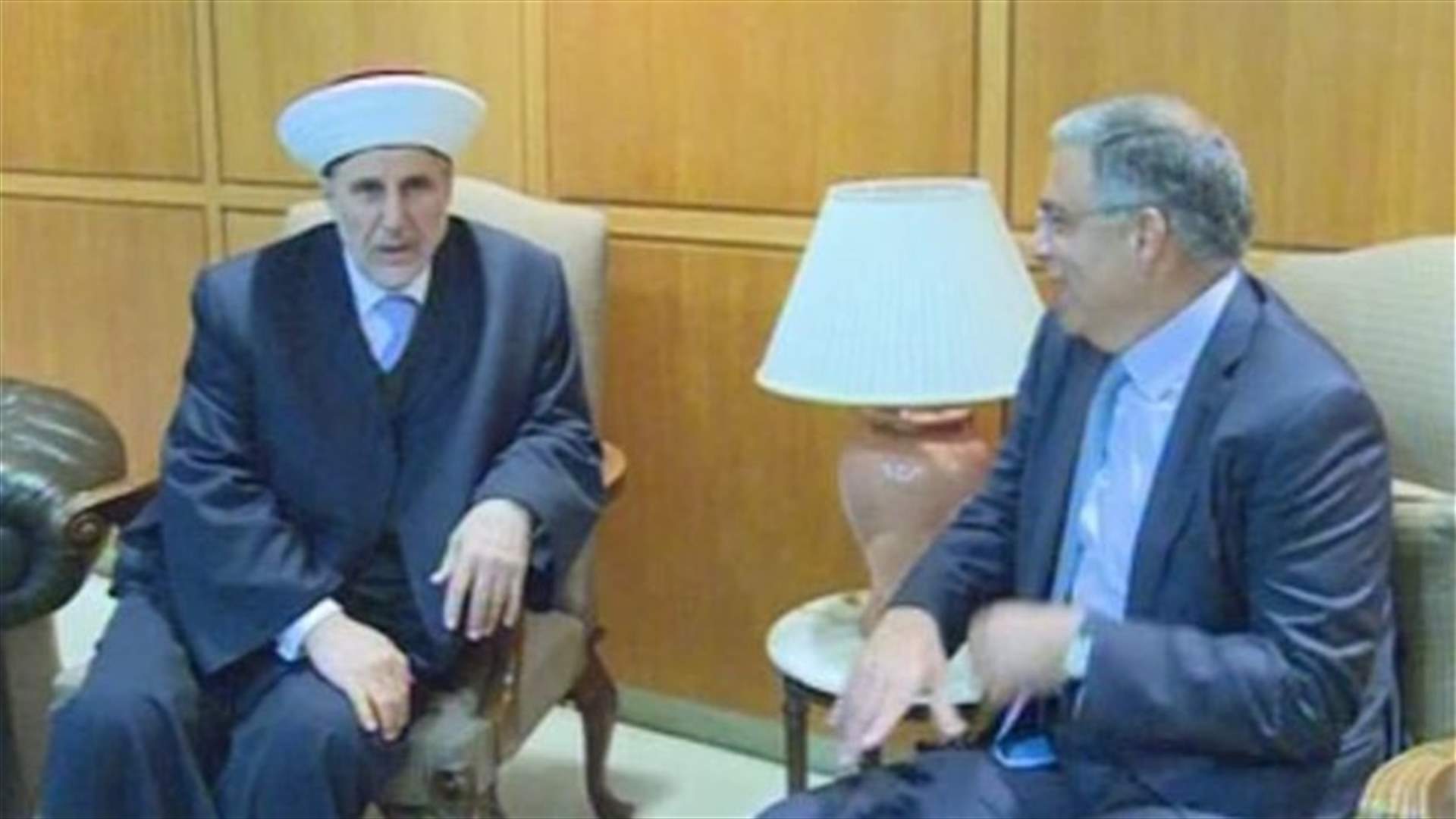 المفتي الشعار عاد بعد 7 أشهر من الغياب : لبنان لا يعيش الا بأهله