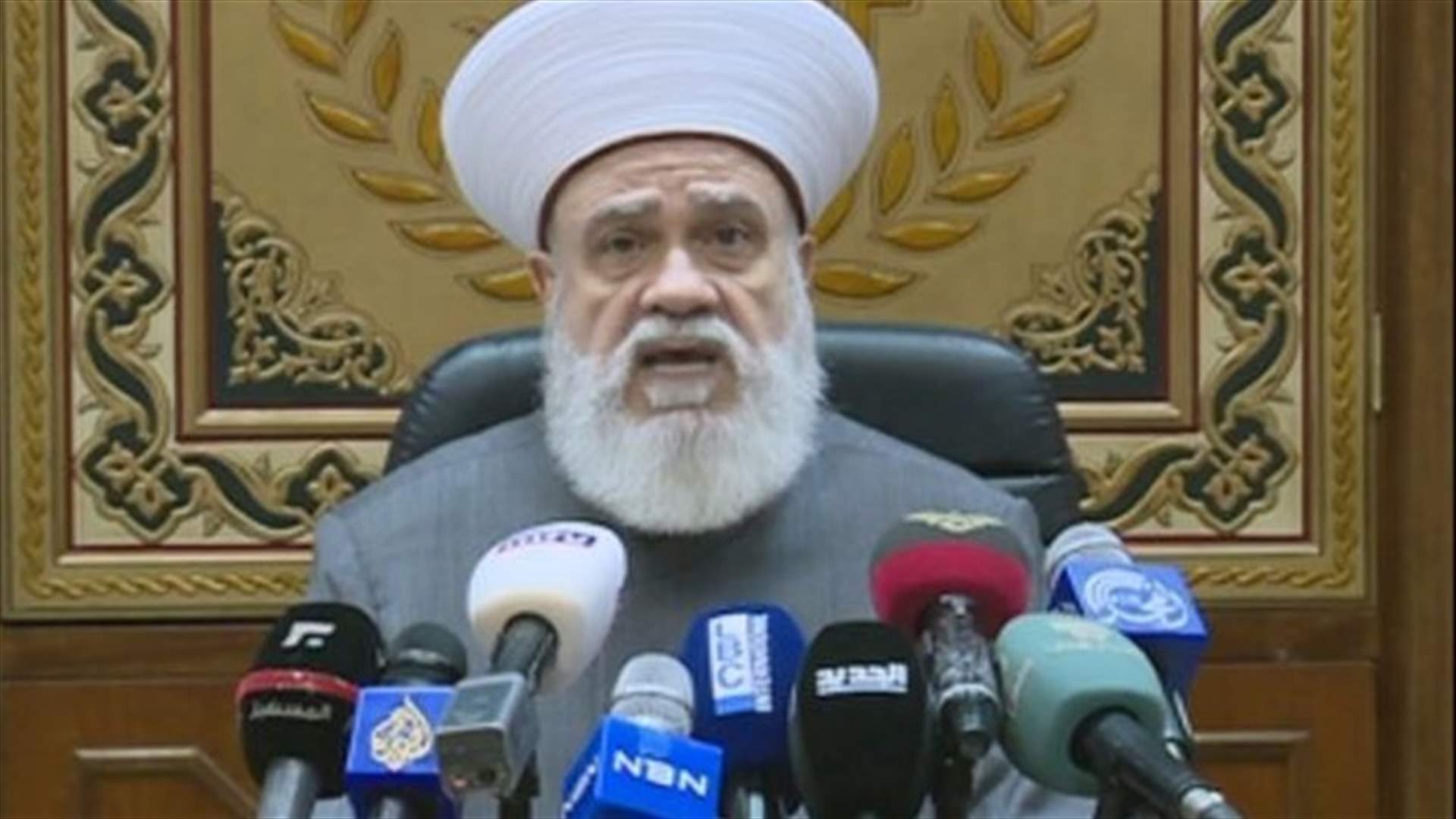 المفتي قباني : عدم قيام حكومة عادلة سيؤدي الى حكومات الشارع