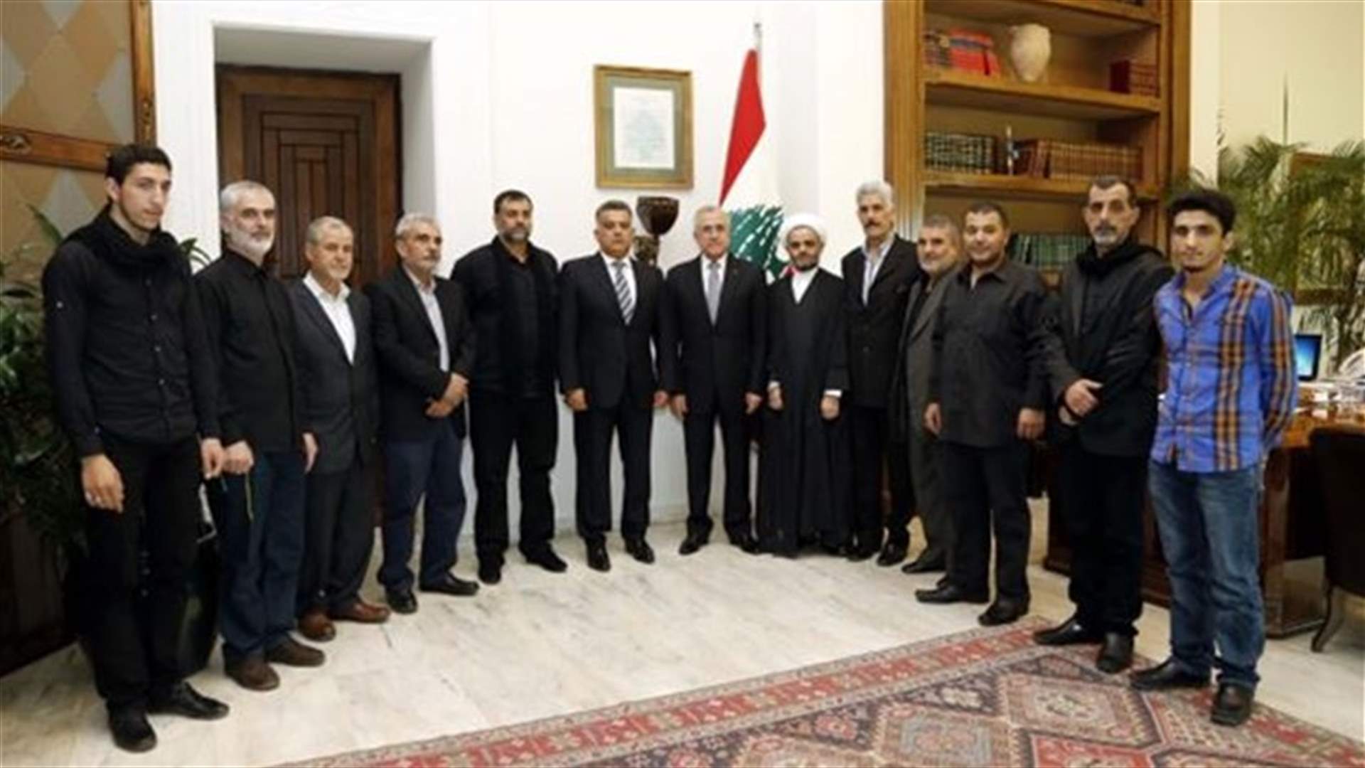 محررو اعزاز في بعبدا برفقة اللواء ابراهيم