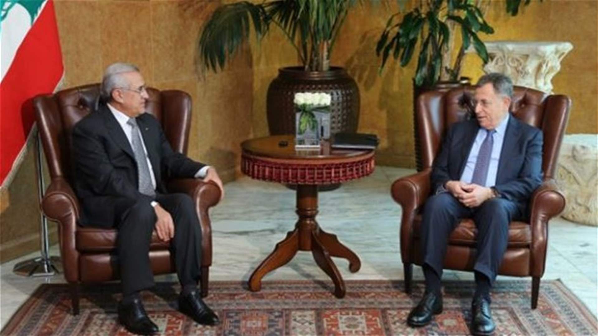 سليمان التقى السنيورة وعرض مع شربل للاوضاع الامنية في طرابلس