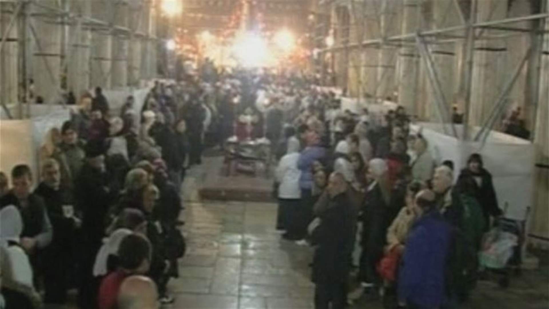 قداس الميلاد للمسيحيين الأرثوذكس في كنيسة المهد