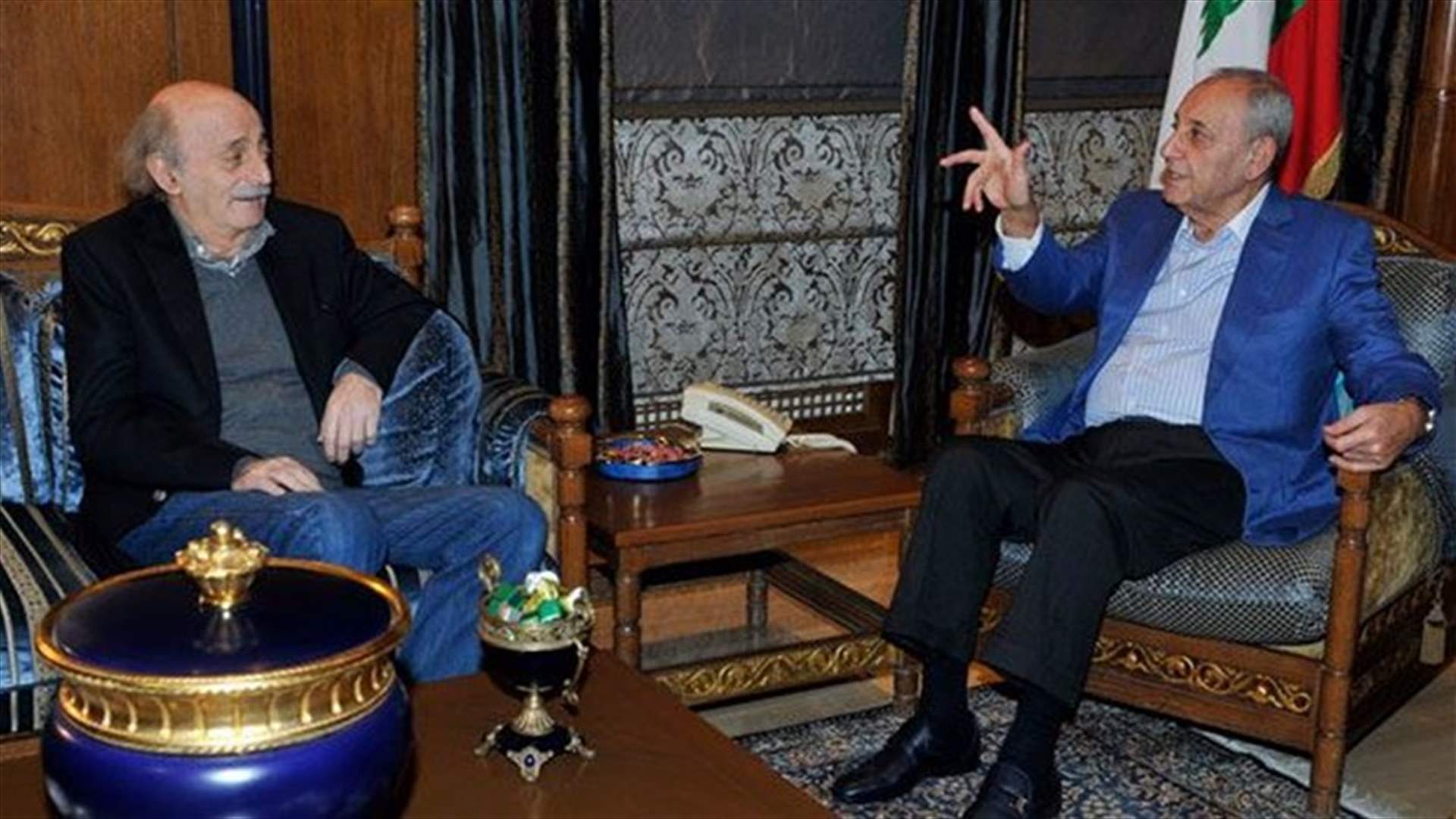 Speaker Berri meets with MP Jumblatt