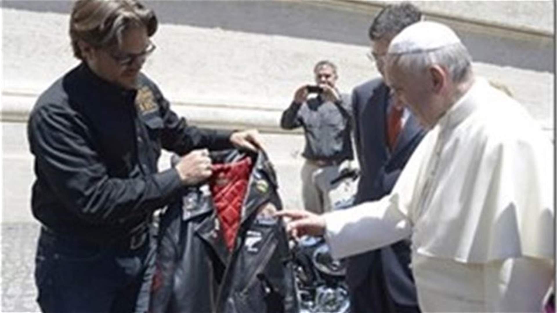 Pope's Harley, leather jacket up for auction