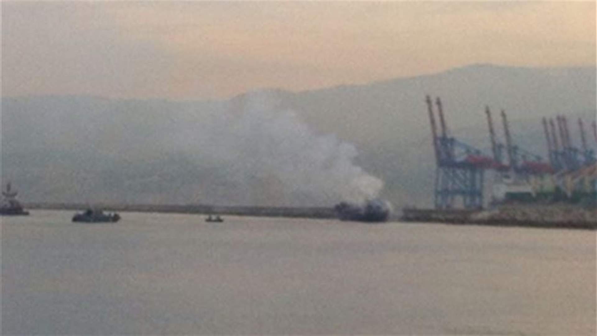 Firefighters extinguish fire onboard cargo ship docked at Beirut port 