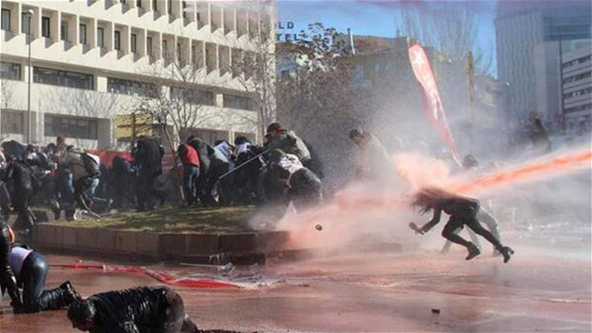 Turkish police fire tear gas, water canons at protesters in Ankara