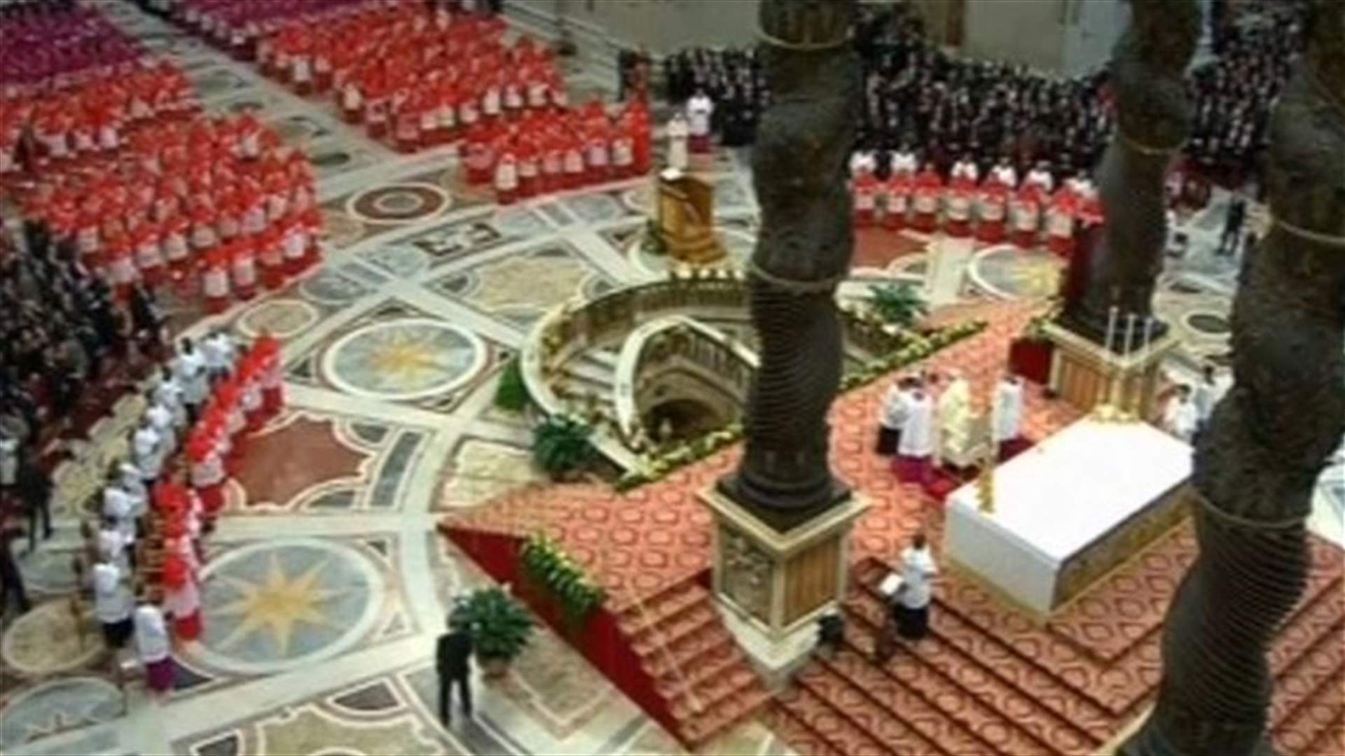 Pope Francis inducts new cardinals as predecessor Benedict looks on