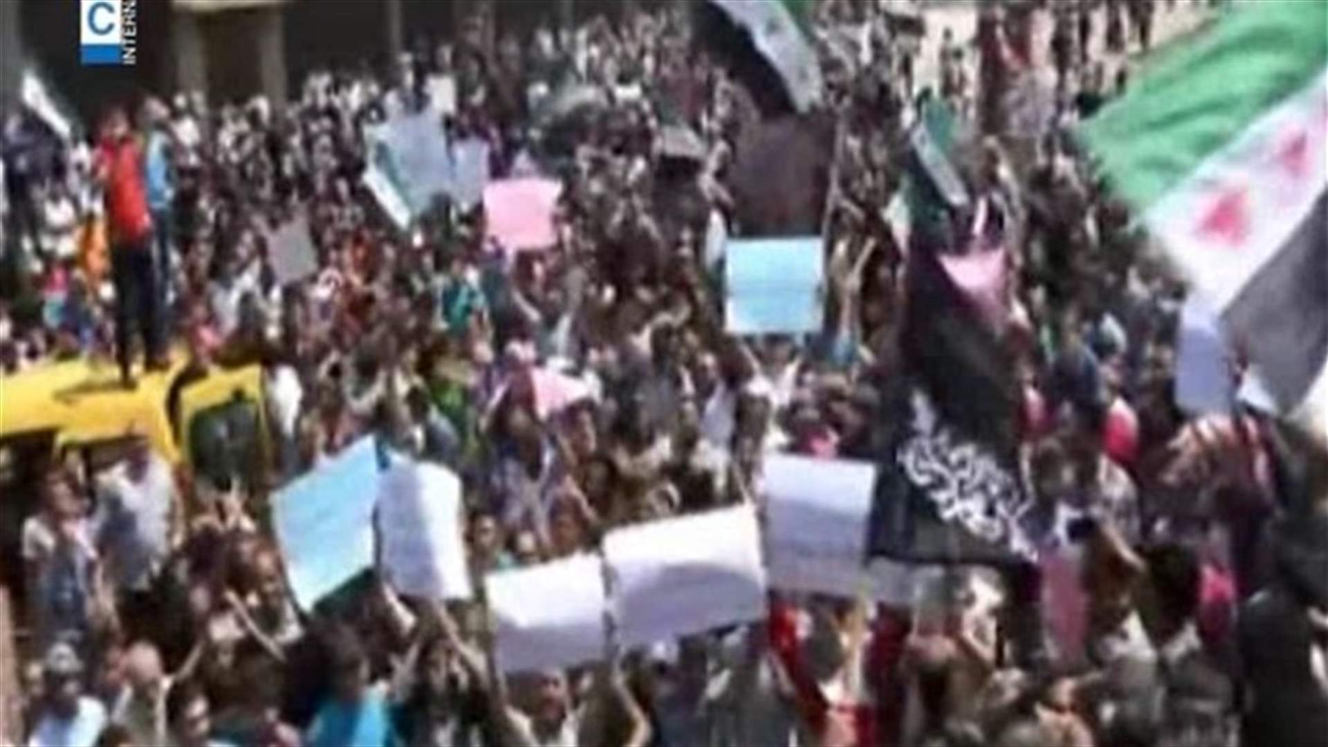REPORT: Syrian refugees in Akkar hold protests against Syrian presidential elections  