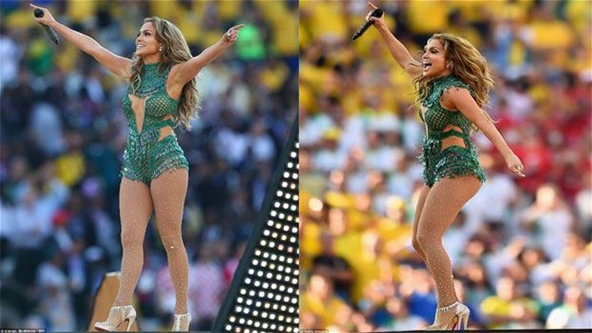 جينيفر لوبيز تحبس الأنفاس في المونديال بتصميم لشربل زوي