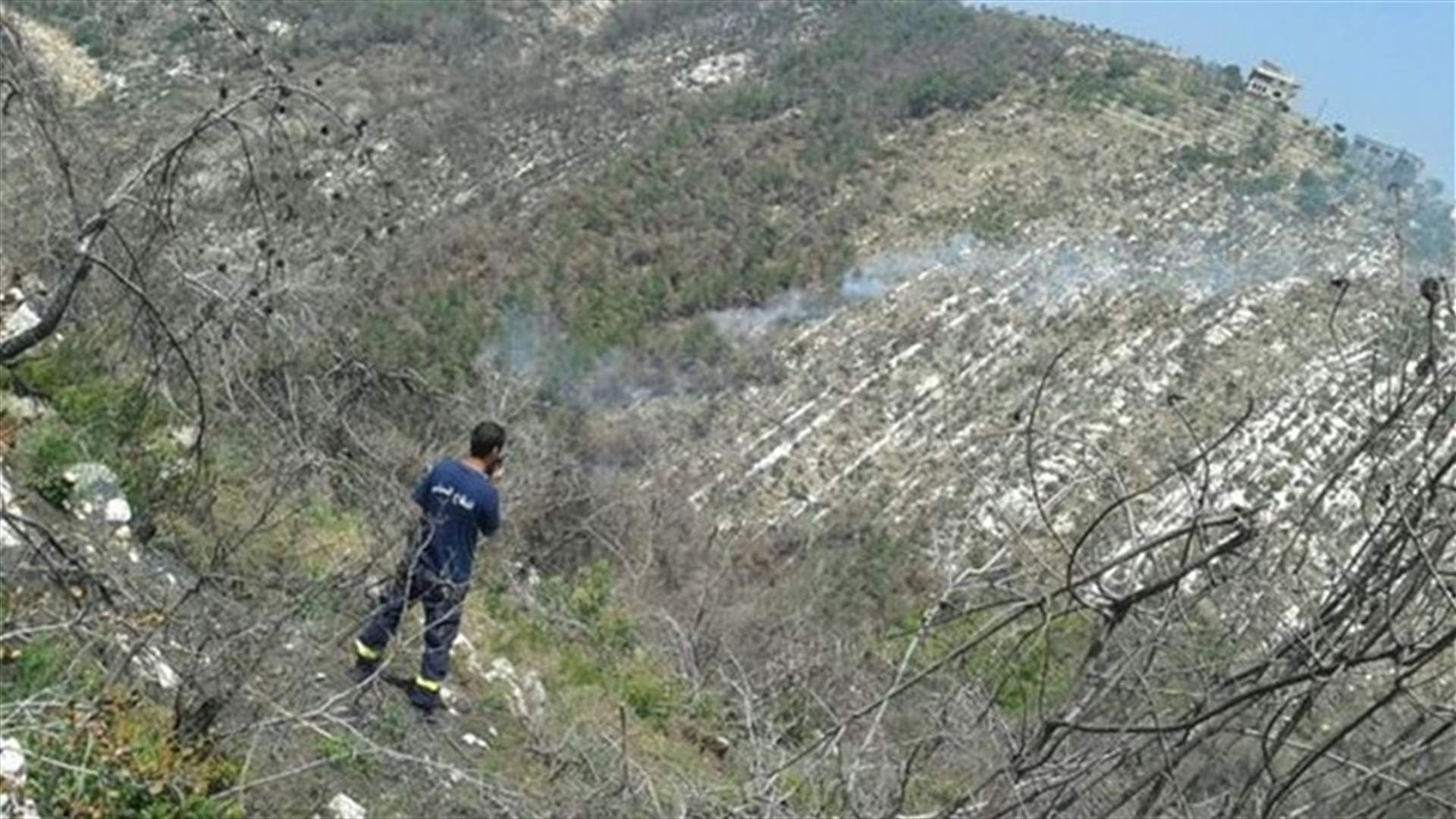 تجدد الحريق في بلدة عيات 