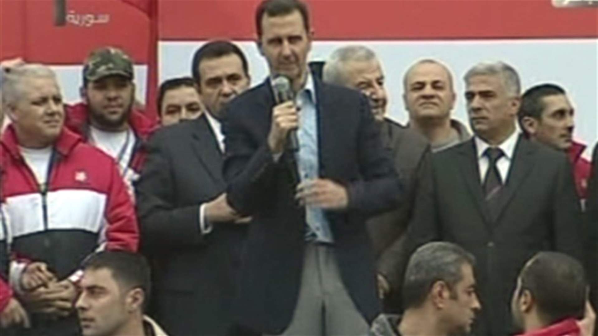 Assad to cheering crowd: We will beat the conspiracy 