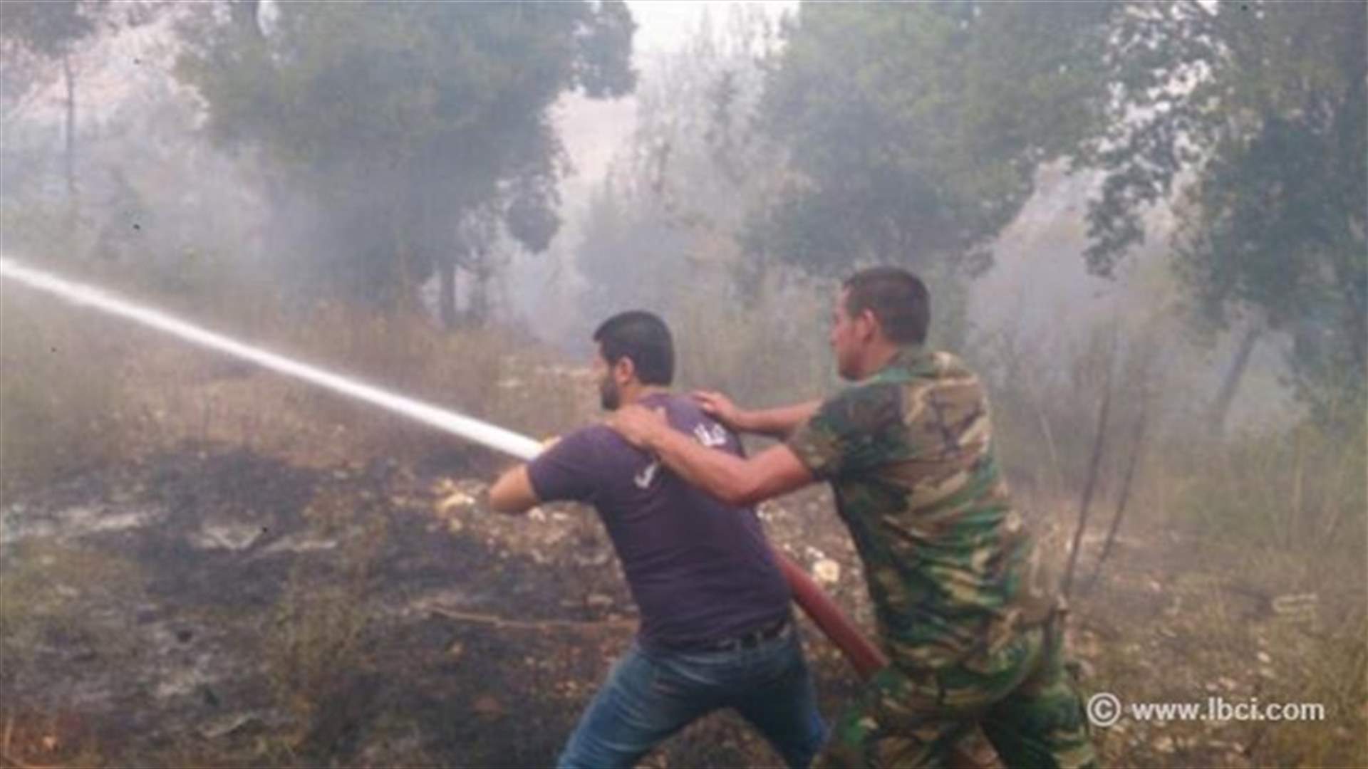 حريق غابة قرب دير بينو في عكار