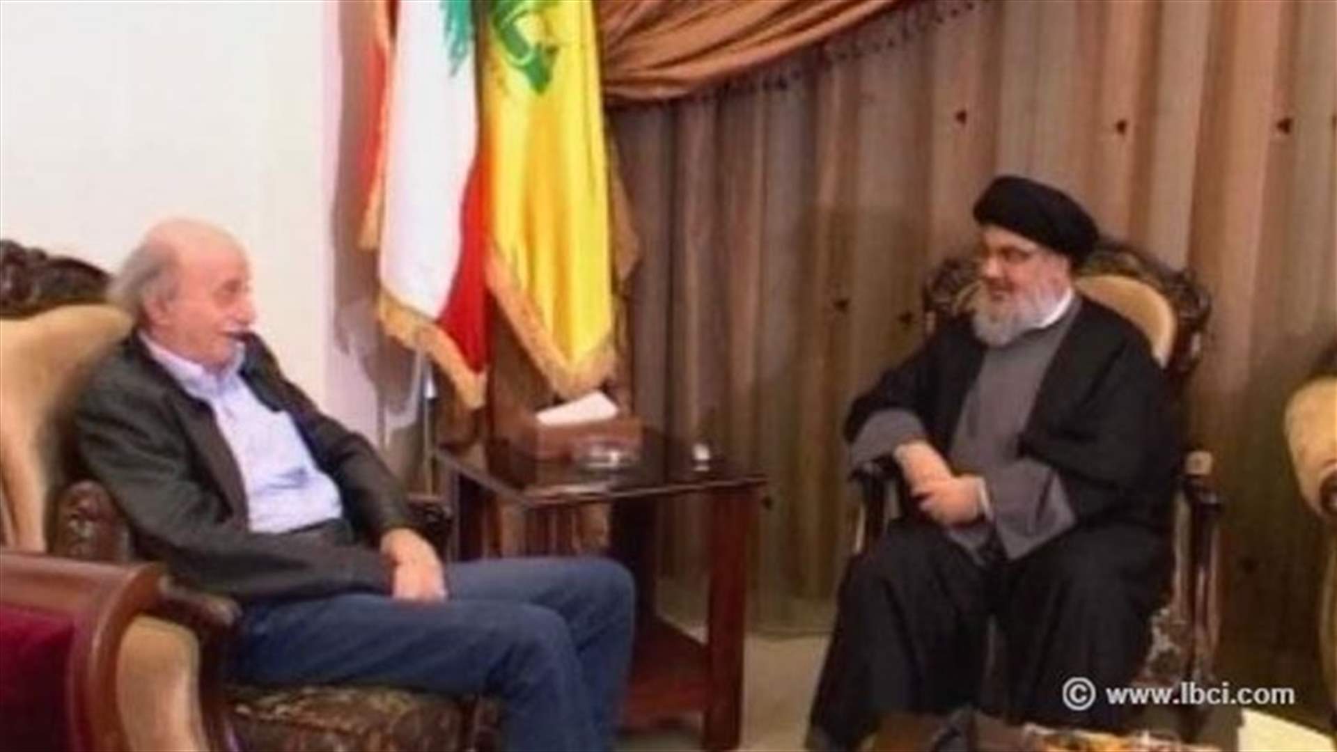 جنبلاط :  أحببت لقاء السيد نصرالله للحديث عن غزّة