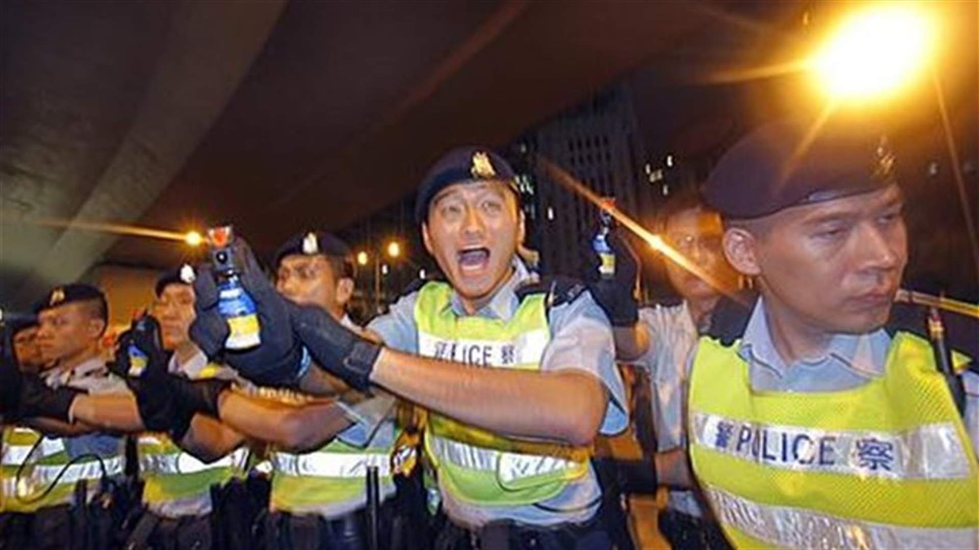 Hong Kong police use pepper spray to disperse pro-democracy protesters
