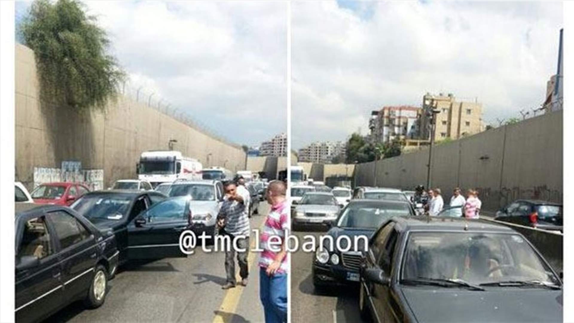حادث تصادم بين 5 سيارات بعد نفق المطار